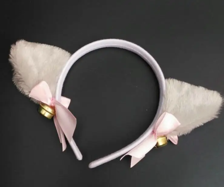 Повязка на голову с кошачьими и лисьими пушистыми дьявольскими ушками