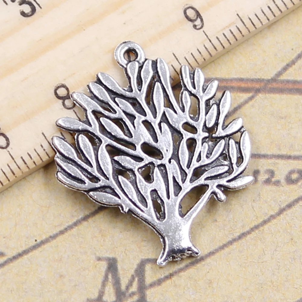10 шт брелоки World Tree 30x24 мм античные серебряные цветные Подвески Изготовление