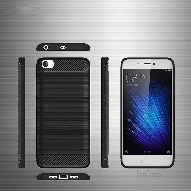 Для Xiaomi Mi 5 Чехол Стильный чехол из углеродного волокна матовый Мягкий