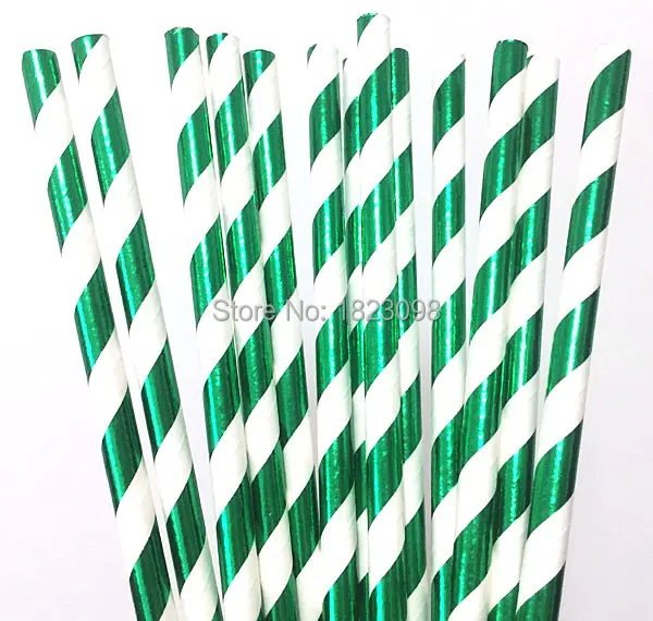 Бумажные соломинки 25 шт./лот из фольги золотого/серебряного цвета питьевые для