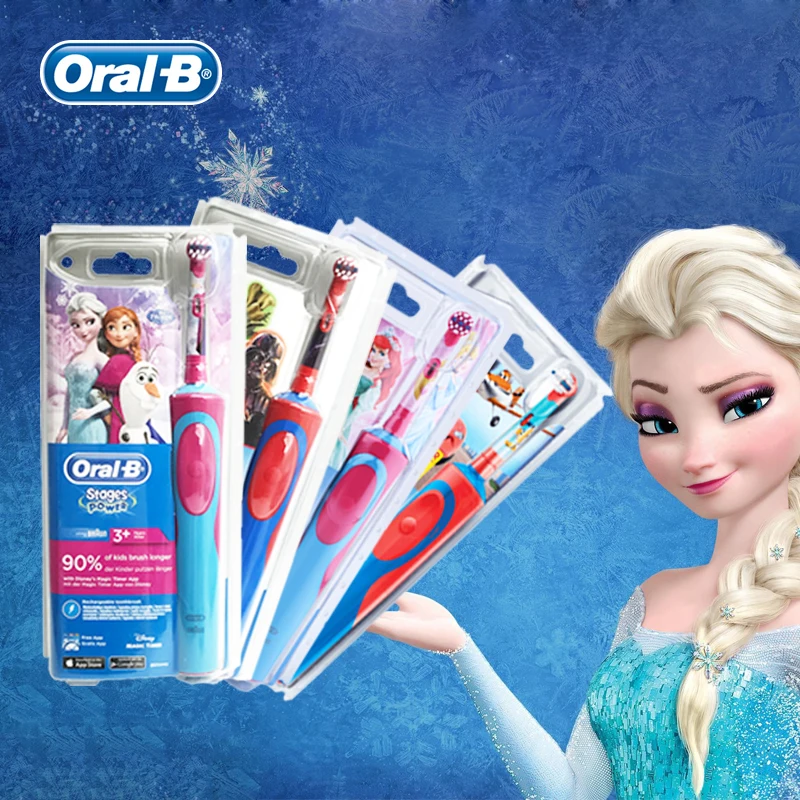 Электрическая зубная щетка Oral B для детей вращение на 7600 K 2 мин таймер Индуктивная