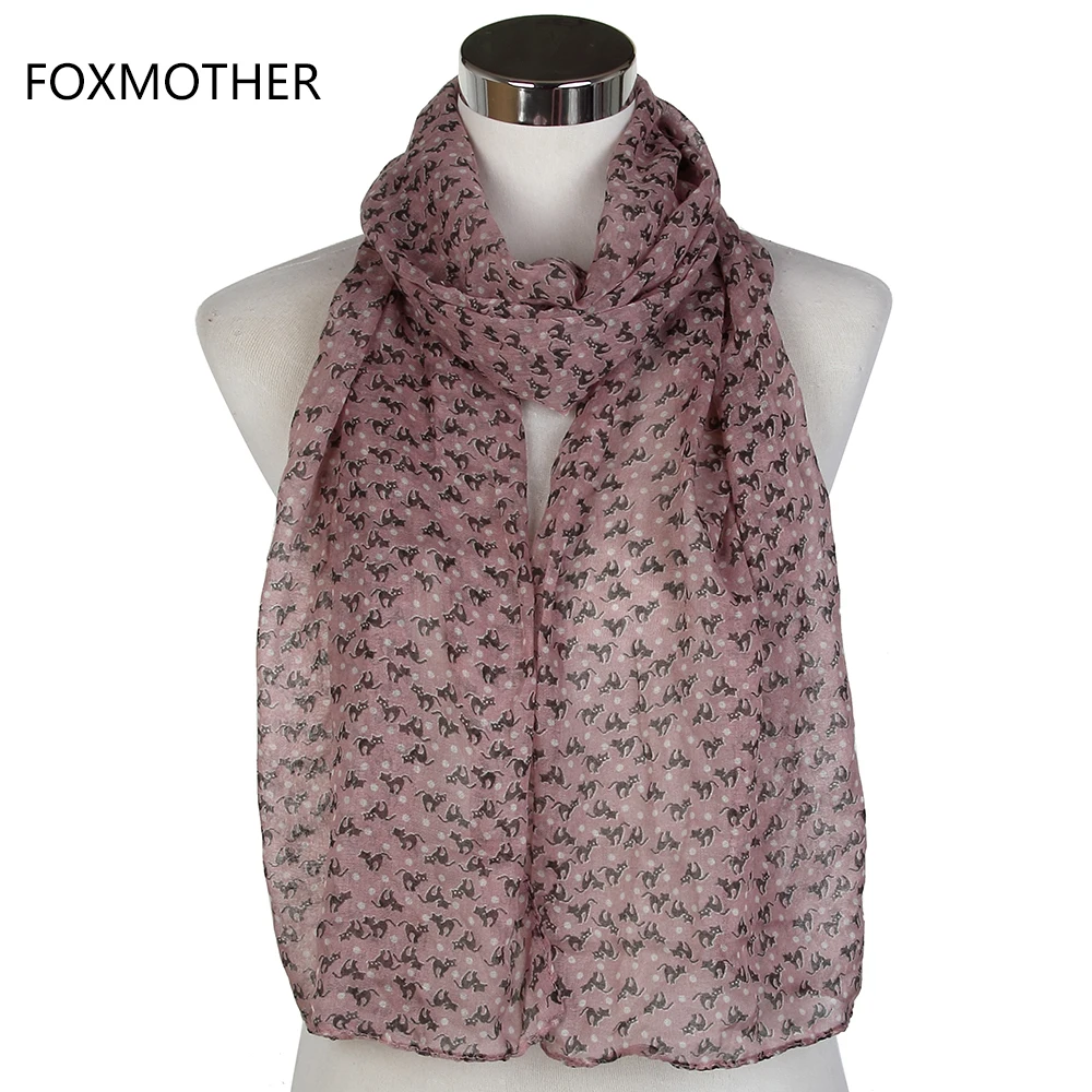 FOXMOTHER новый легкий мягкий для девочек черный темно синий Кошачий шарф детей|cat