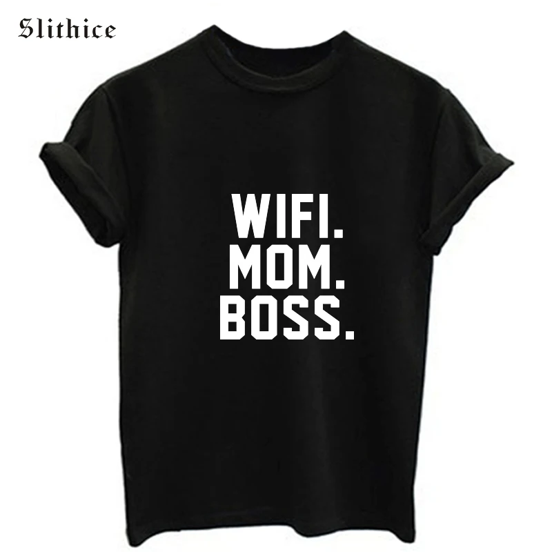 

Slithice Fashion Women's T Shirts WIFE MOM BOSS Letter Printed Summer Short Sleeve harajuku female T-Shirt Female Tops
