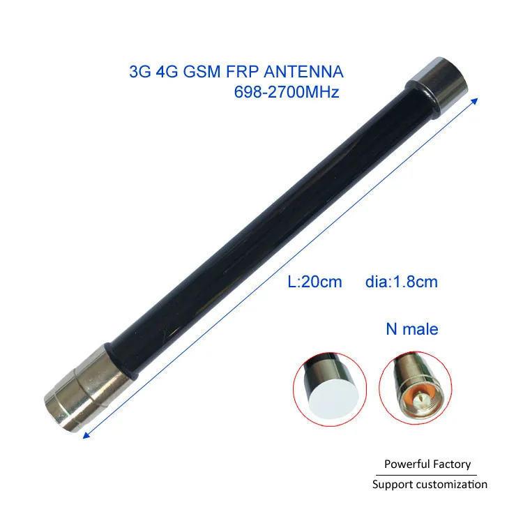 GSM GPRS 2.4G Wifi Omni 4G Fiberglass Antenna  Base Station Outdoor 8dBi N Male