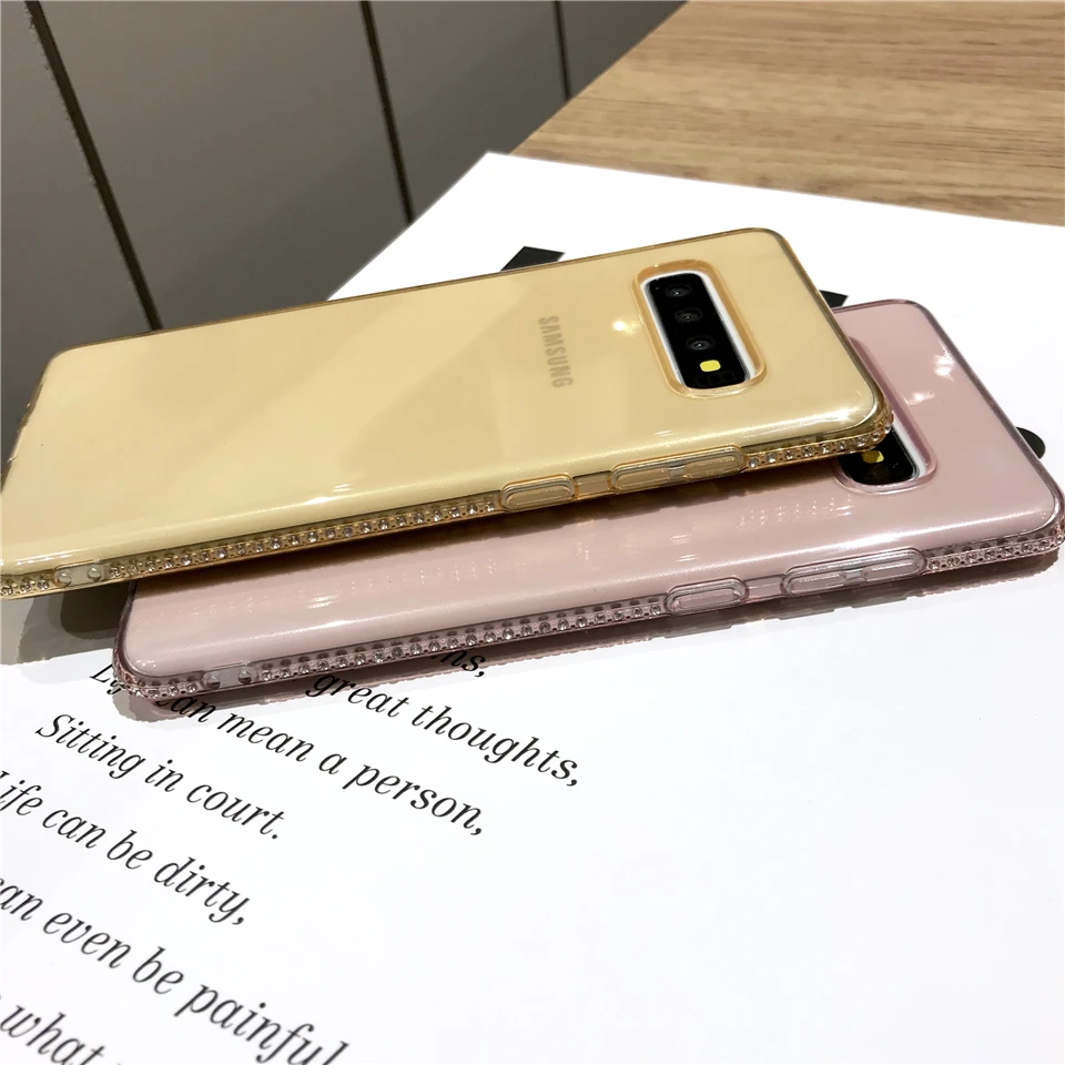 S10E Алмазный чехол для Samgung J7 Pro J5 J3 A3 A5 A7 2017 J4 J6 J8 A6 A8 2018 S10 Plus S9 S8 Note 9 Блестящий
