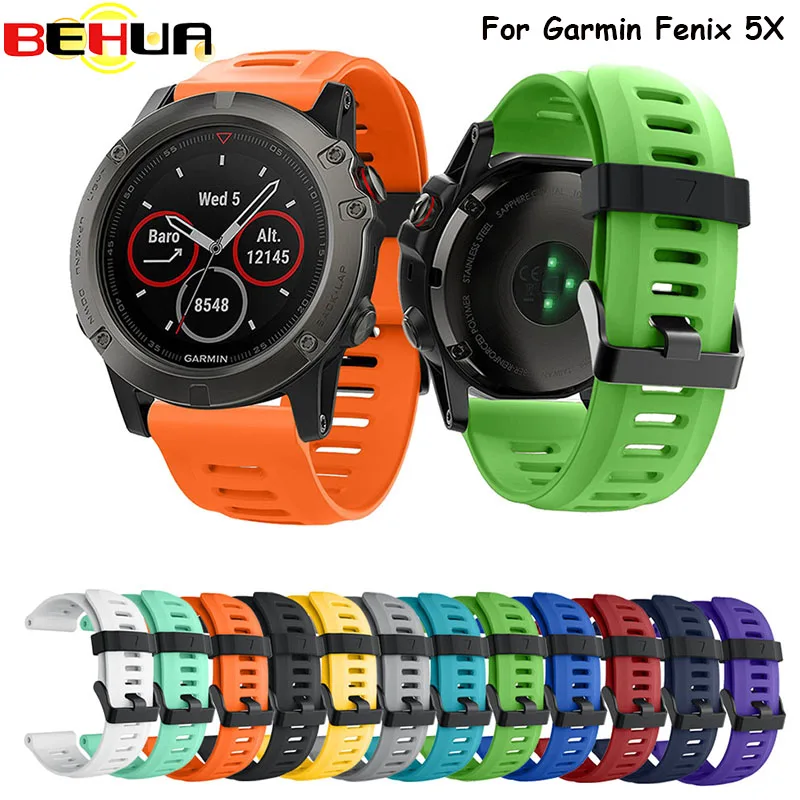 Сменный силиконовый ремешок для наручных часов мягкий браслет смарт Garmin Fenix 3