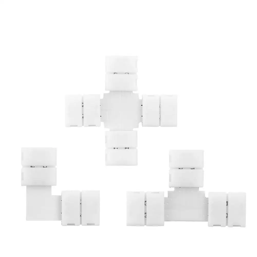 2pin/3pin/4pin/5pin T/L/X угловой разъем 8 мм/10 мм/12 мм Ширина Solderless разъем WS2811 WS2812b Светодиодные ленты без пайки