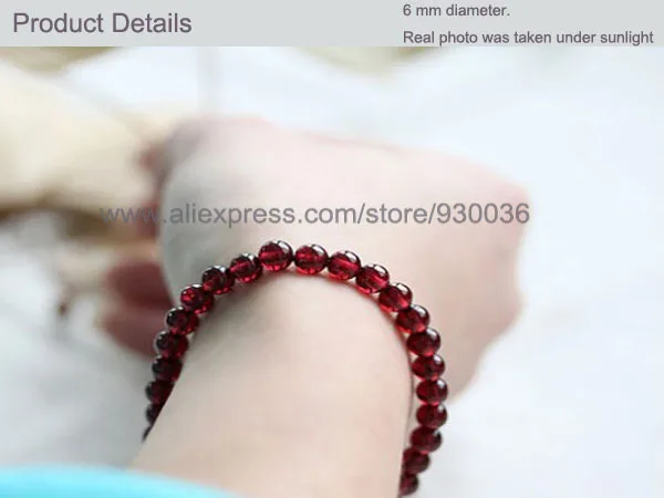 Starbeauty Luxury AAA Grade Red Garnet Bracelet Charm Beaded Bracelets &amp Bangles Healthy for Women Men Jewelry | Украшения и