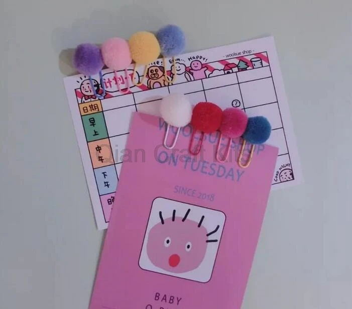 70 шт. зажимы для бумаги с помпоном Meri Party Favor Закладка подарок учителю