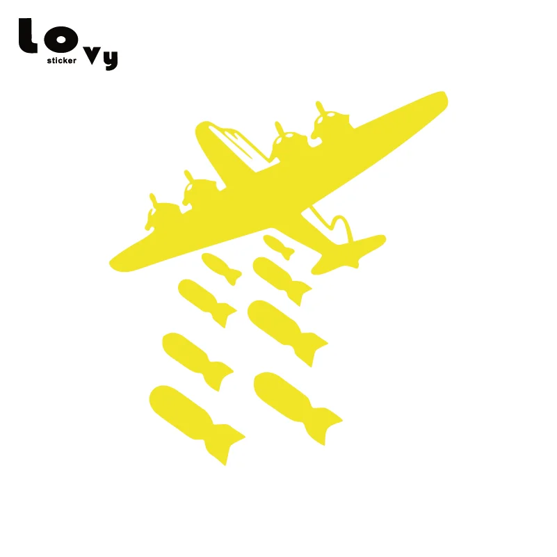 Креативный самолет бомбежка Виниловая наклейка для туалета персональные