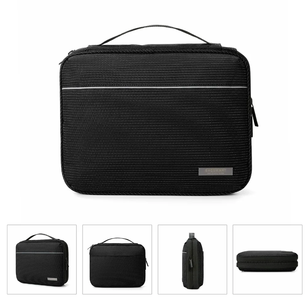 BAGSMART двухслойные Чехлы для электроники для путешествий, органайзер для кабелей, дорожные электронные аксессуары, сумки для зарядного устройства, органайзер для проводов, сумки
