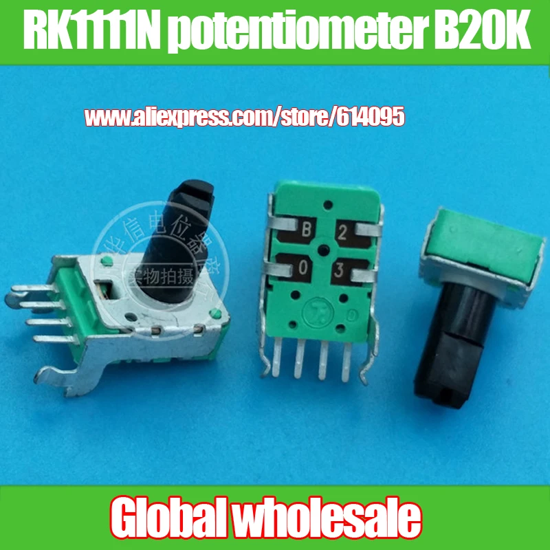 4 шт. горизонтальный одинарный потенциометр RK1111N 142 типа B20K/длина ручки 13MMF /