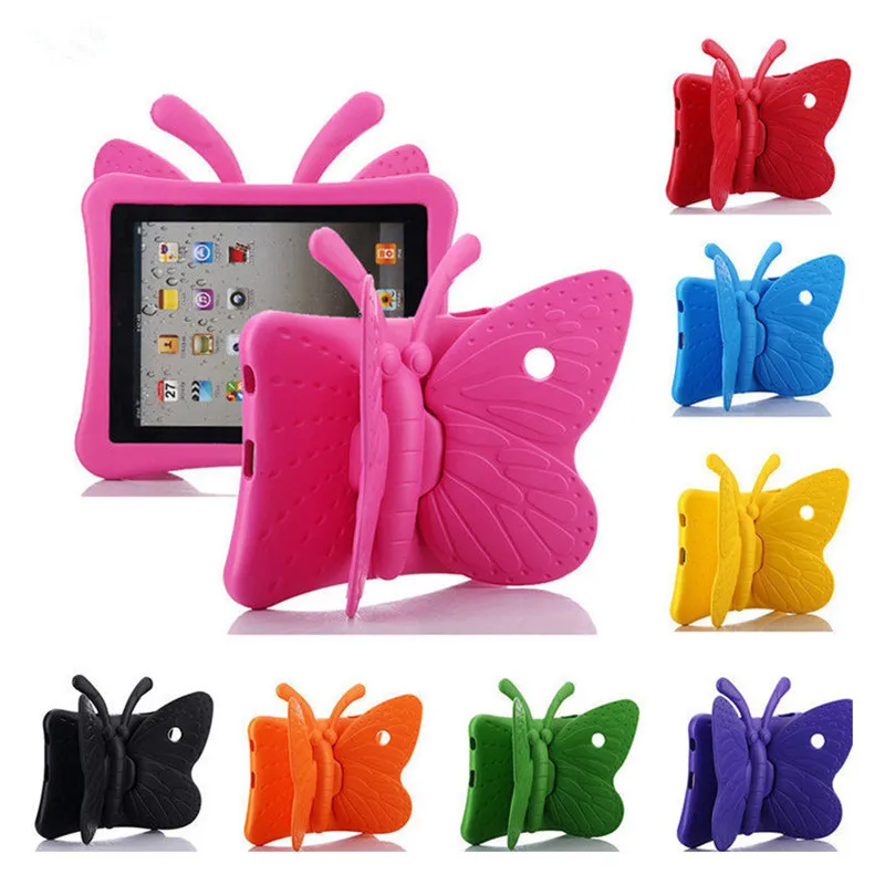 Детский ударопрочный чехол подставка с 3d рисунком бабочки для iPad 2/3/4 защитный