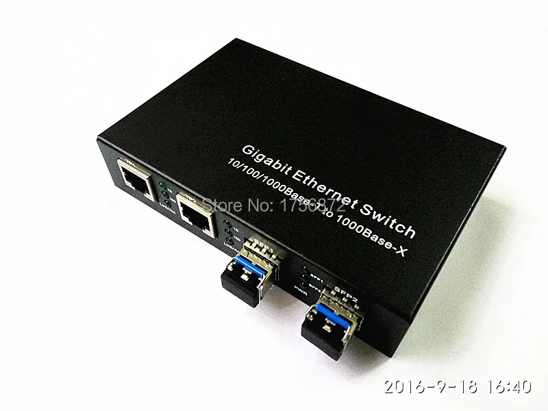 Ethernet коммутатор 2F2E гигабитный 1 шт. 10/100/1000 Base-T до 1000 Base-X 2 волоконных порта 2x1000m RJ45