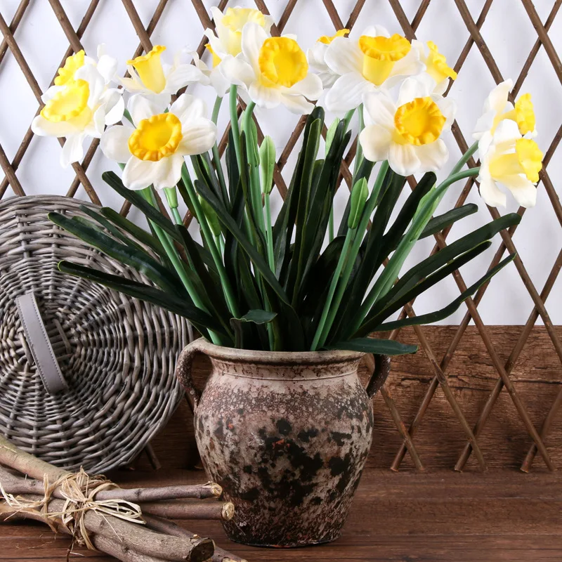 Искусственные цветы kunstblumen искусственные цветы для декора цветы искусственные Пасторальный стиль daffodil моделирование
