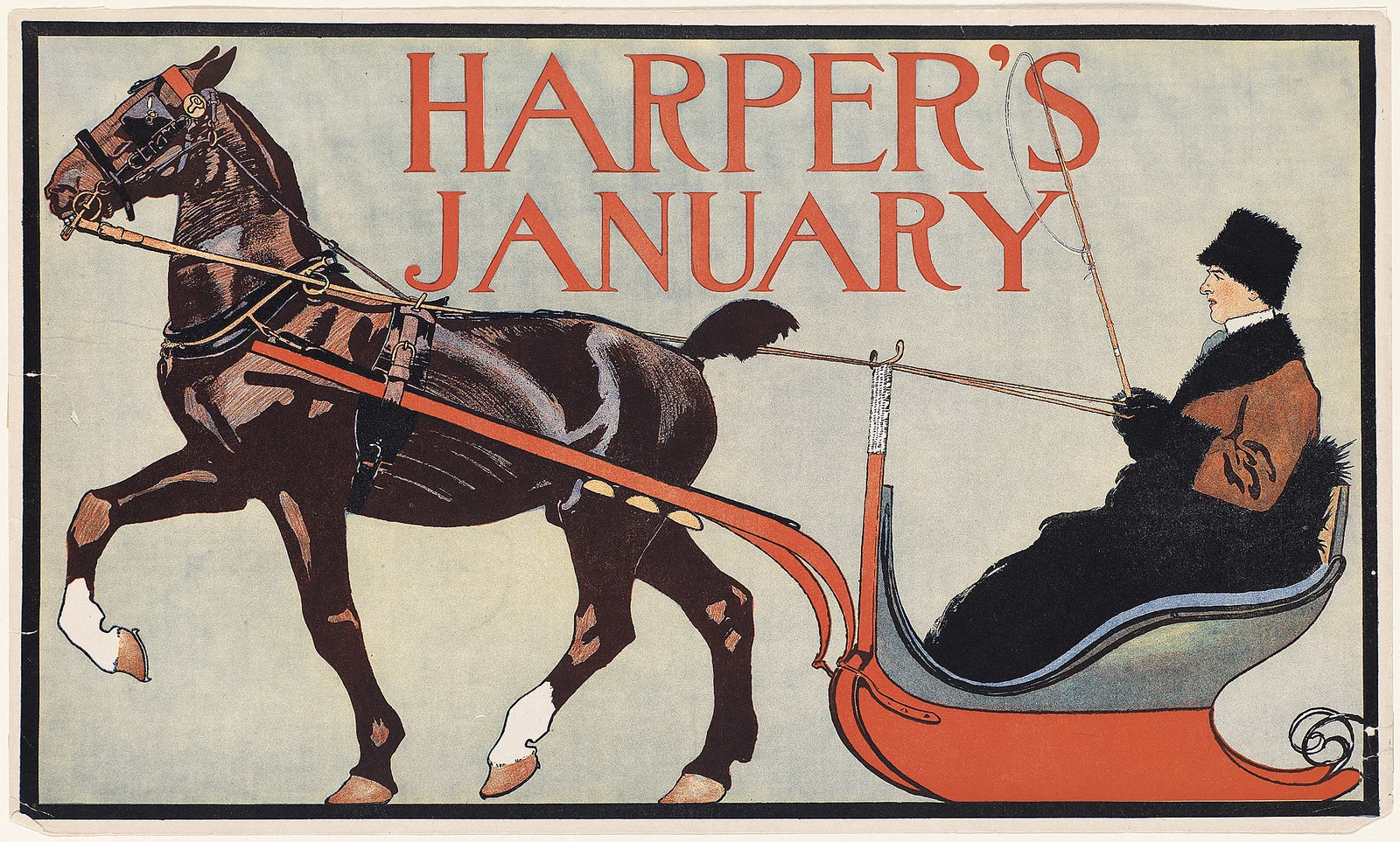 Американские постеры и рекламы иллюстрированных журналов Harpers за январь 1890-1920-х годов. Классические картины на холсте в стиле винтаж, стикеры на стену для домашнего декора и подарков.