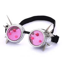 retro gothic pink glasses goggles cosplay rivet steampunk goggle eyewear welding cool punk party accessories