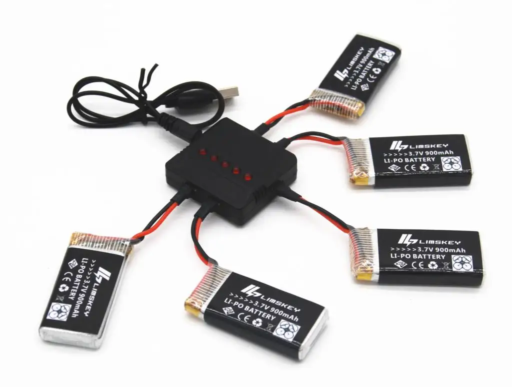 Limskey 900 мАч 3 7 В LiPo аккумулятор + USB зарядное устройство для SYMA X5C X5 X5SW MJX X708 W RC Drone