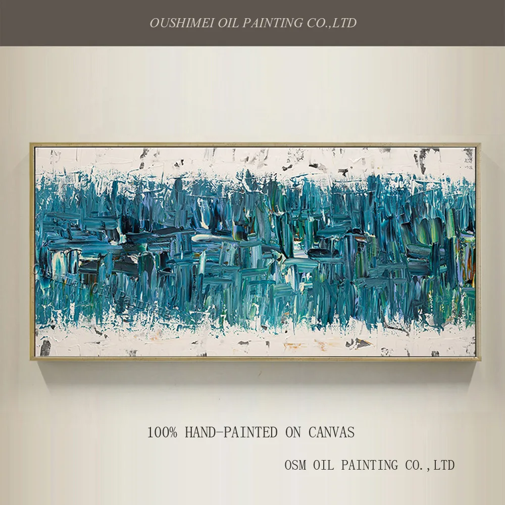 Отличная художественная ручная роспись высокое качество абстрактная синяя