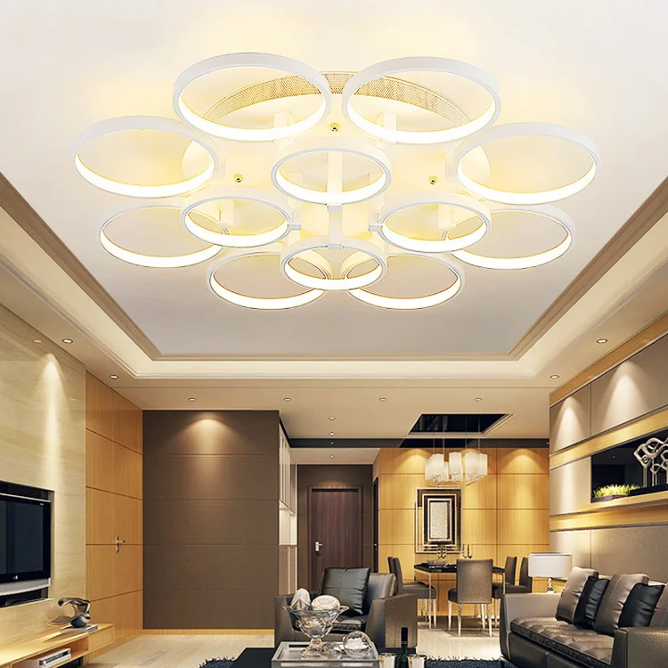 

Creative circle ceiling lamp Acrylic Ring Light Fixtures for bedroom living room lamparas de techo led luminarias para teto