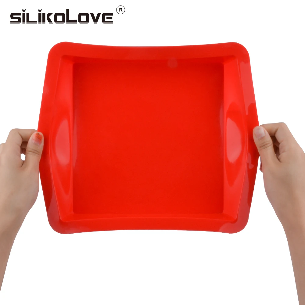 SILIKELOVE антипригарная квадратная силиконовая форма для выпечки, форма для торта, 3D форма для выпечки, лоток для духовки, безопасный материал