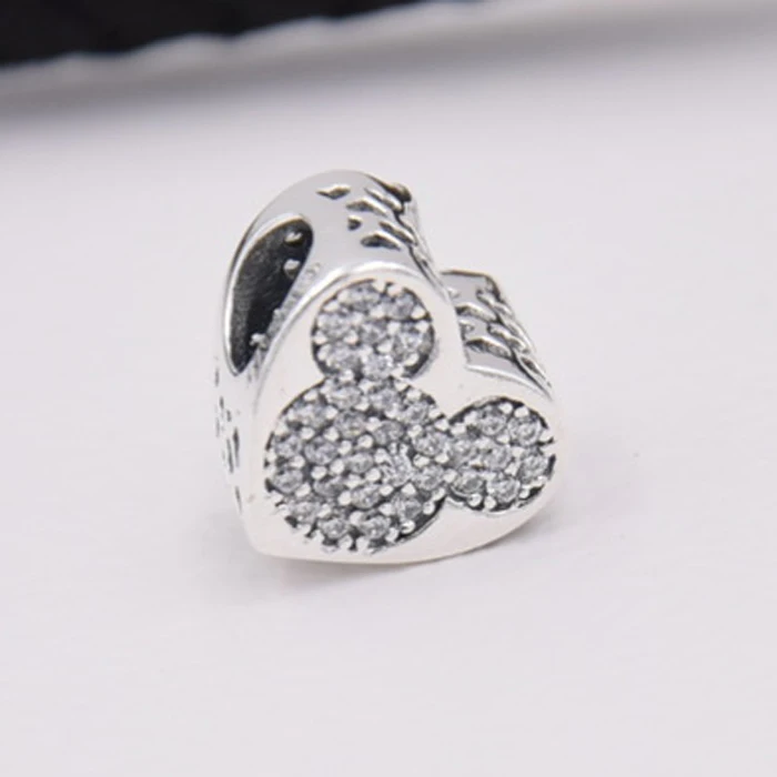 100% 925 Sterling Silver Mickey & Minnie True Love Charm Beads Fit Original Vacanza Bracelet Pendant Authentic DIY Jewelry | Украшения и