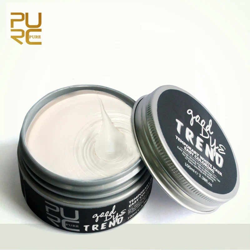 PURC 1 шт. мгновенный цвет волос Pomades воски белый пепельный воск грязь одноразовая