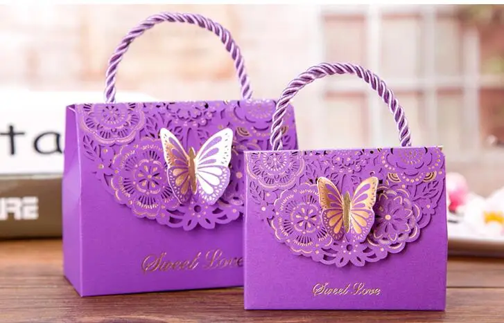 30 шт свадебные бумажные подарочные пакеты с ручками Свадебные сувениры для