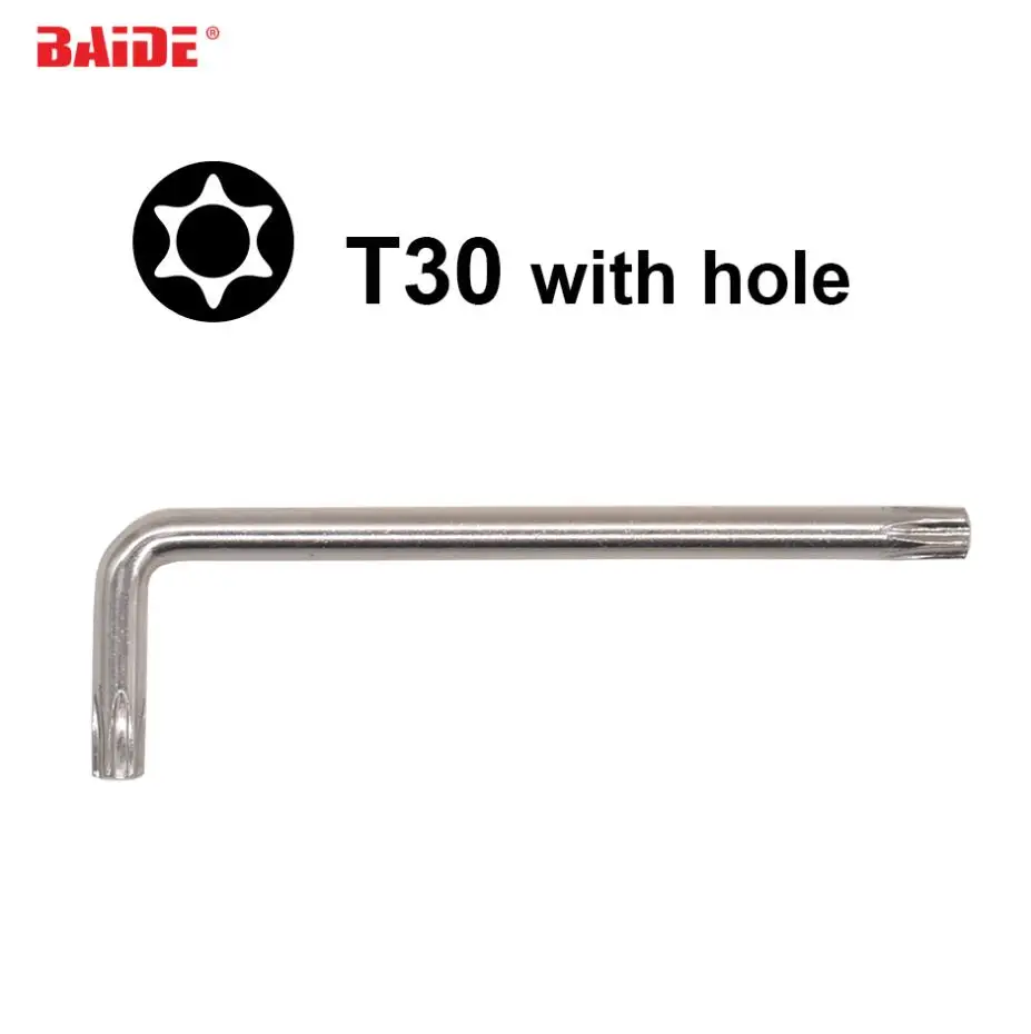 5 5*28*90 мм CR V сталь Torx T30 L ключ Отвертка с отверстием безопасности отвертка Гаечный