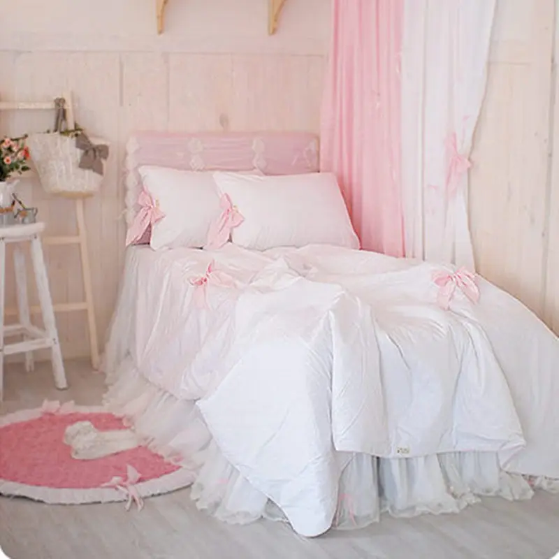 Элегантный белый комплект постельного белья принцессы в американском стиле с