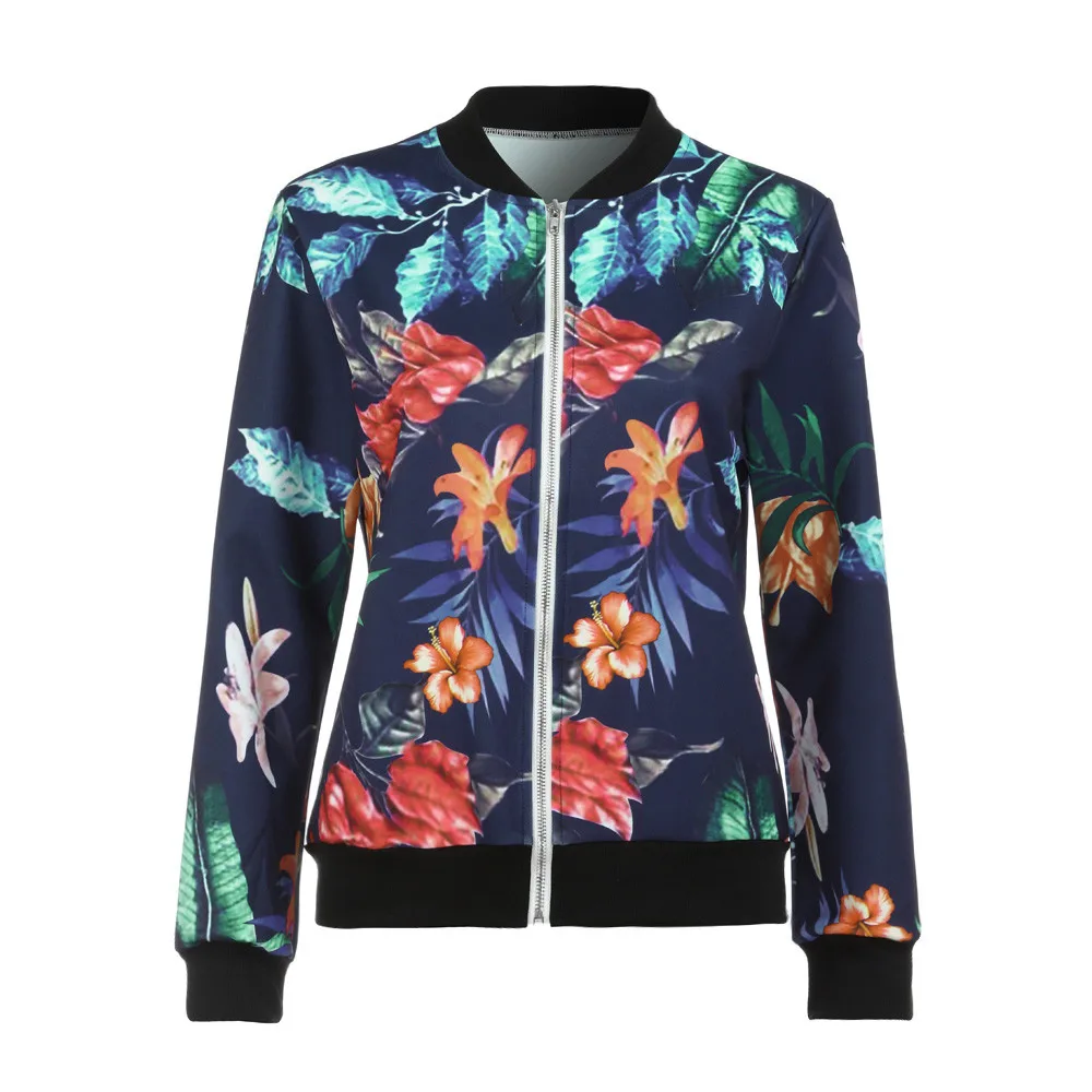 

Autumn Jacket Women Ladies Printing Long Sleeve Tops Zipper Jacket Outwear Loose Tops Outerwear for Women chaqueta mujer A8