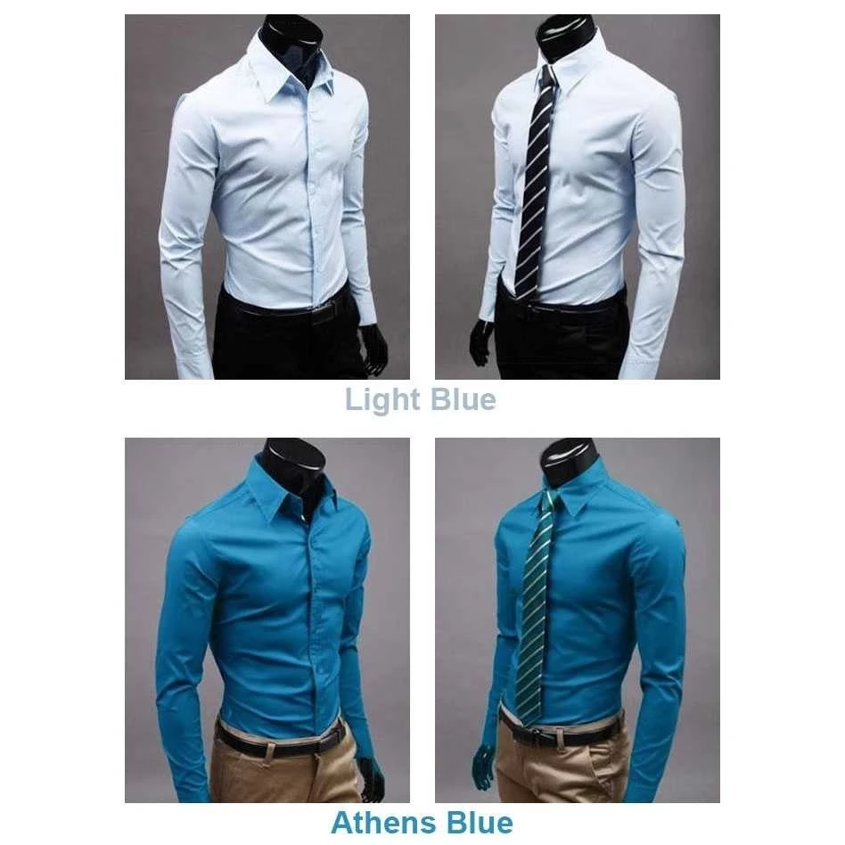 Мужские рубашки Стильные с длинным рукавом Chemise Homme Masculina 17 цветов Размер: M-XXXL Social Camisas Hombre Vestir Повседневная рубашка 1