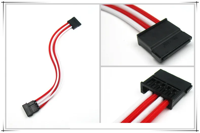4 контактный разъем Molex для Sata адаптер/Удлинительный кабель с красным и белым