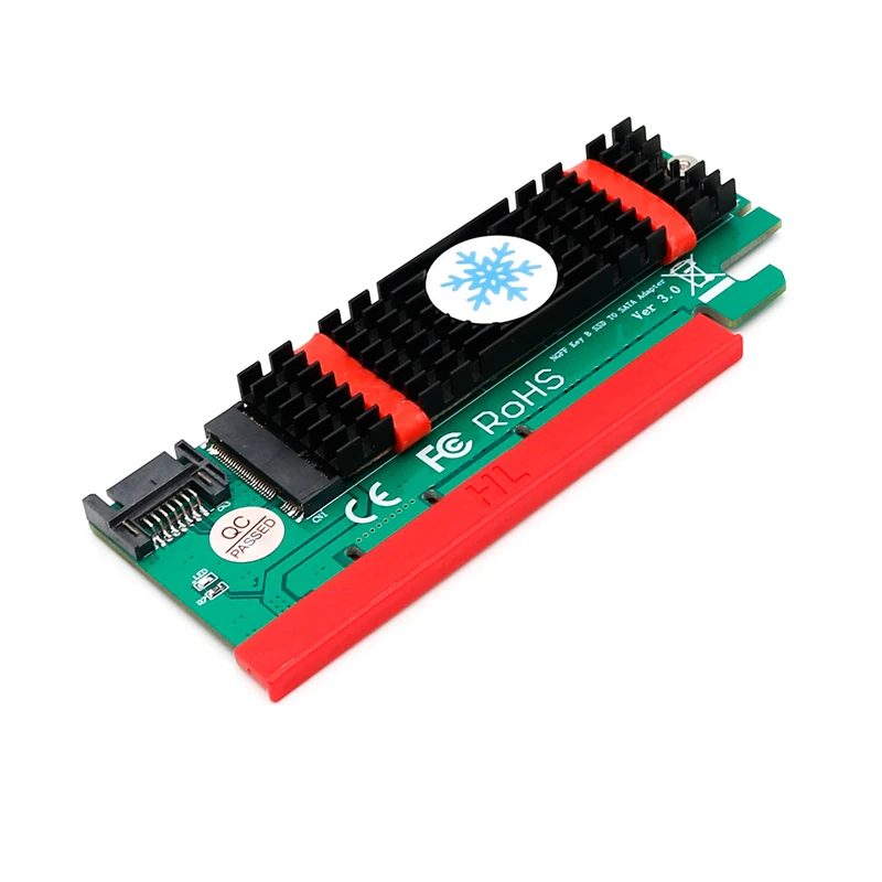 Кабель PCI Express x1 x4 x8 x16 со слотом SATA радиатор NGFF M.2 B Key SATABus SSD для адаптера SATA3