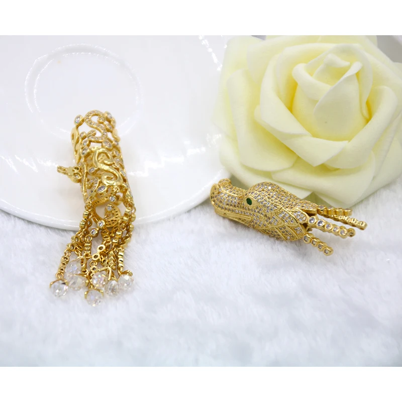 SHANICE DIY Ювелирные изделия большая голова дракона Полный CZ микро проложили кристалл ожерелье кулон разъемы для ювелирных изделий Браслеты изготовления