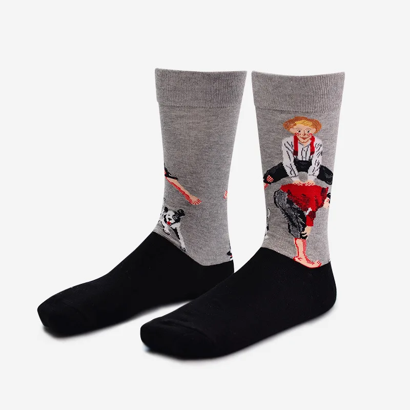 CRAZY FLY Fashion Art Women Socks Abstract Oil Painting Series van gogh Cotton Colorful Harajuku Funny socks