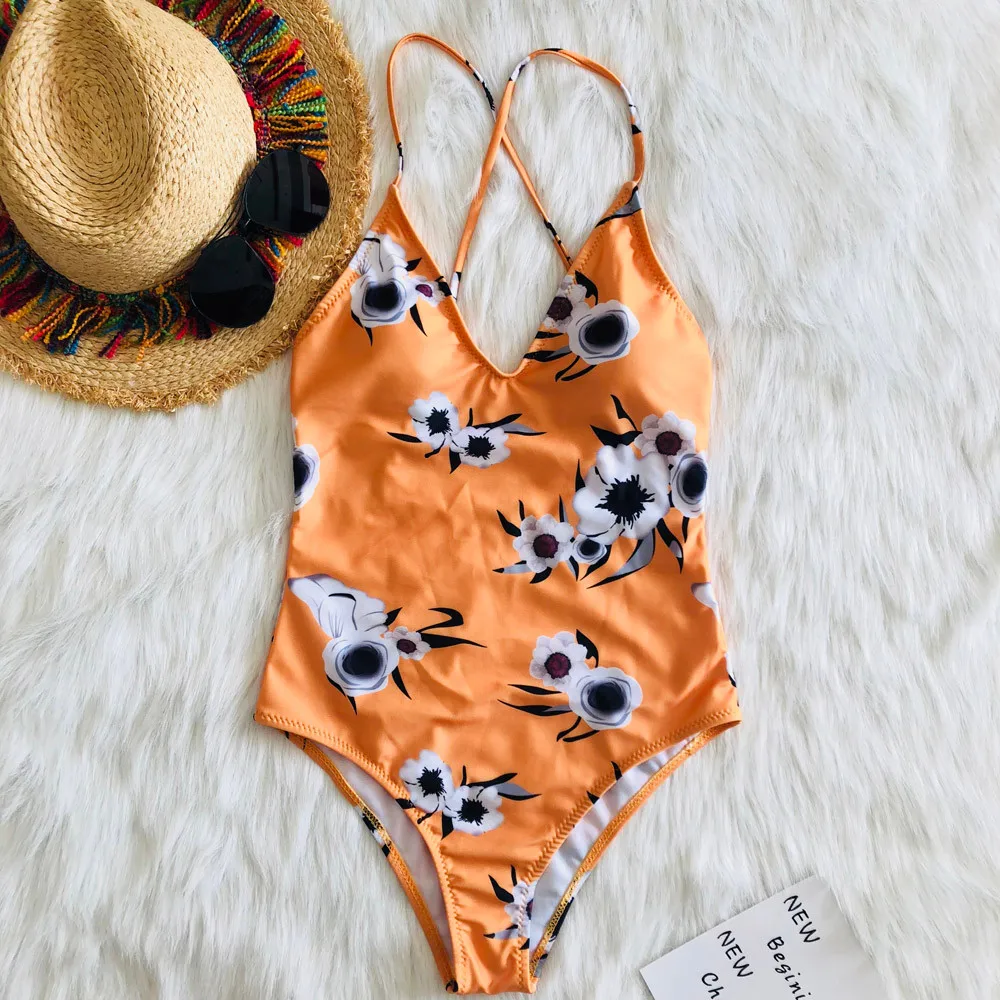 Женский купальник 2018 цельный Монокини бикини пляжный купальный костюм с