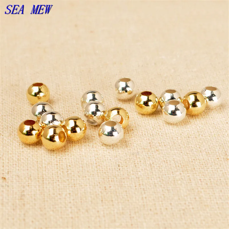 100 шт. круглые металлические украшения 2 мм 3 5 4 6 8 10 12 14 мм|round beads|beads for jewelry makingsilver