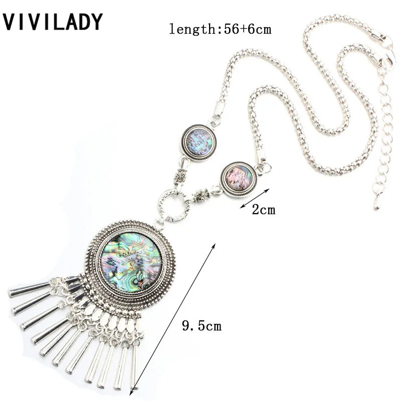 VIVILADY винтажный Тибетский серебристый цвет круглые естественные ракушки бохо