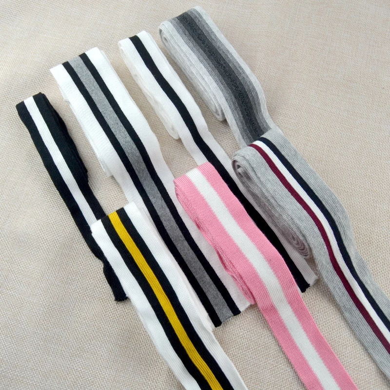 Тканевые ленты из 100% хлопка в полоску мягкие для спорта повседневная одежда