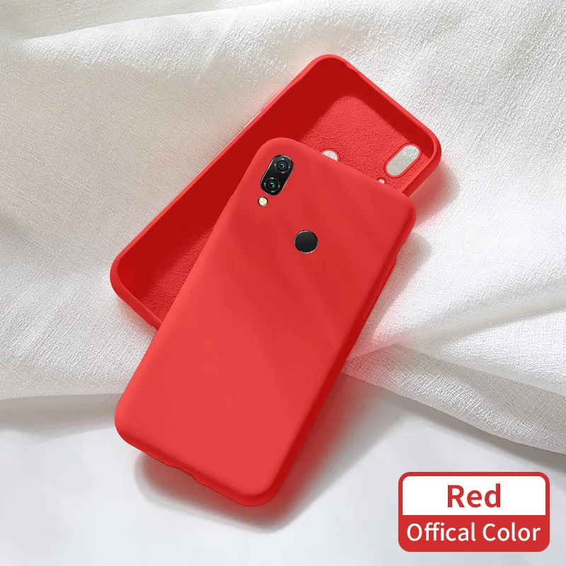 Red Силиконовый чехол для Xiaomi Redmi Note 7 K20, милый Официальный жидкий силиконовый чехол для Xiaomi Mi 6 8 9 SE 8 Lite Fundas Capas - Цвет: Red