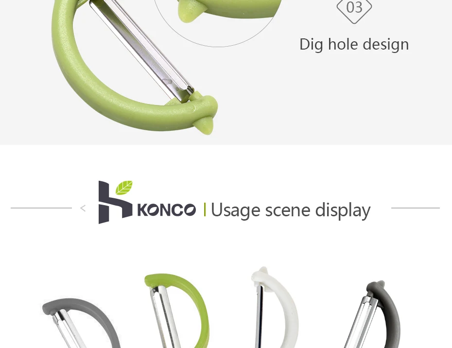 KONCO Fruit Vegetable Peeler, Stainless Steel Ultra Sharp Julienne Peeler with Ergonomic Silicone Handle, Kitchen Tools