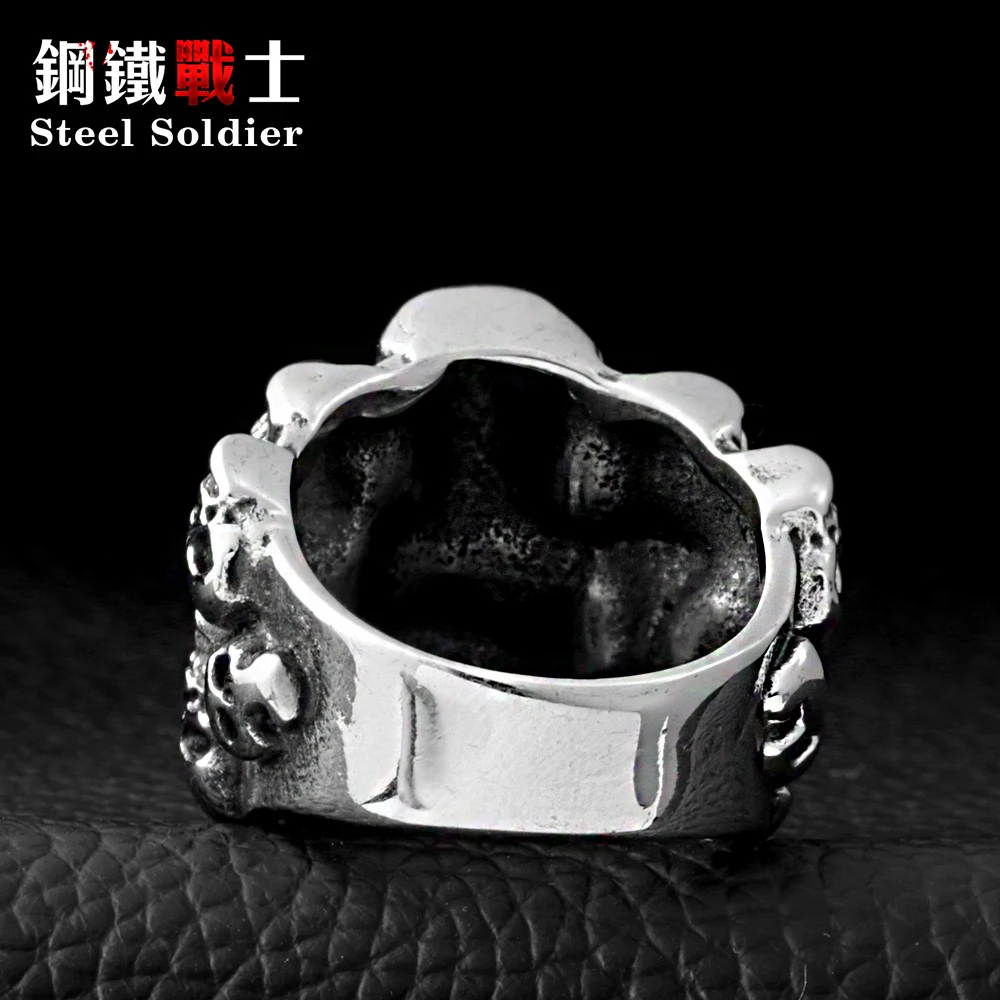 Мужское кольцо из титановой нержавеющей стали в стиле панк|skull rings for men|stainless steel