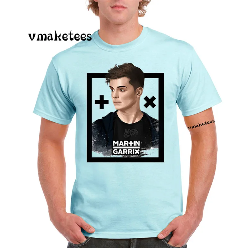 Мужские с принтом Martin Garrix модная футболка Летняя повседневная короткими