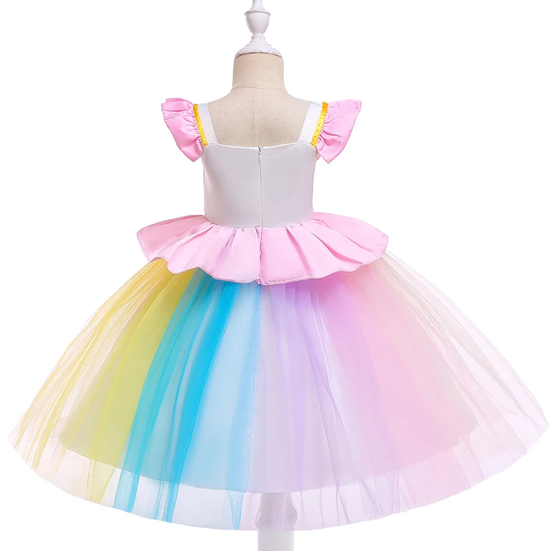 2020 Baby Girls Unicorn Dress Princess Kids Dresses For Costume Wedding Party Ball Gown Children Clothing 1 2 5 Year | Детская одежда и