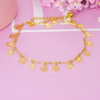 never fade 24k gold sequins anklet set beach foot jewelry vintage ankle bracelets for women summer jewelry party gift 2019