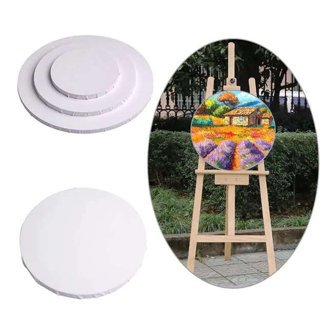 Canvas Painting Board Round Artist Boards Panels Panel Oil Stretched Blank  Acrylic Drawing White Circle Large Canvases Fine 40Cm