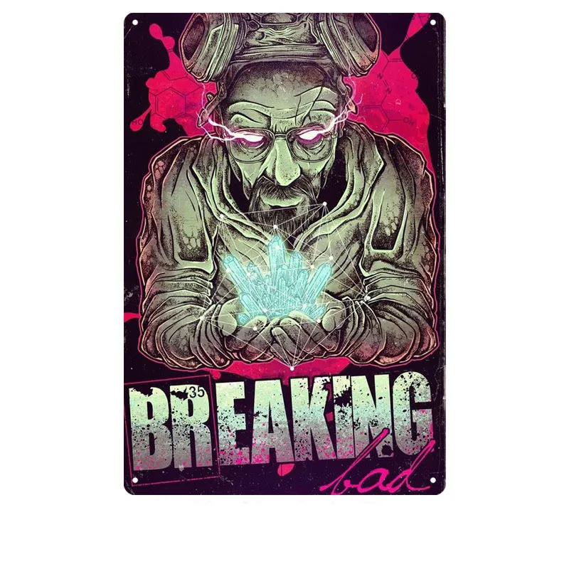 Breaking Bad Ретро металлическая жестяная вывеска казино Паб Клуб декоративная тарелка фильм табличка настенная художественная наклейка I Am The Danger плакат MN110 - Цвет: B