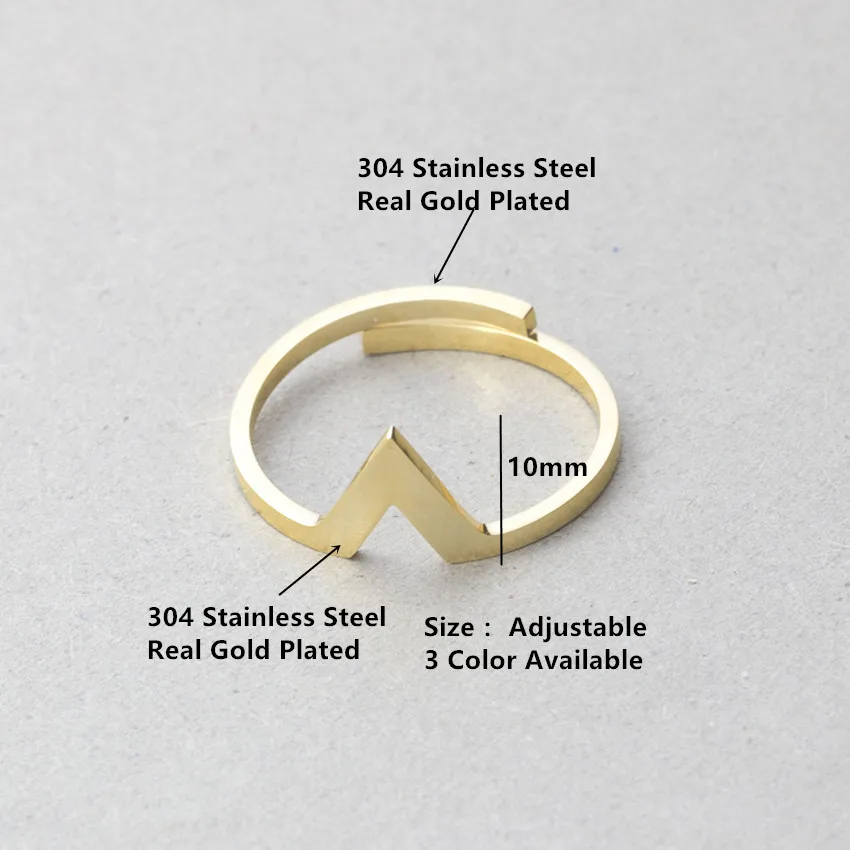 V привлечь ручной работы Нержавеющая сталь Винтаж Треугольники укладки кольцо