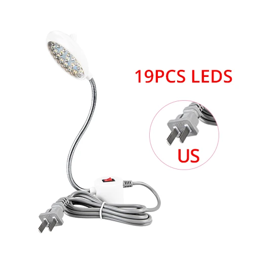 Dimmable 19leds US Швейная машина, светодиодный светильник, светильник для одежды, магнитная Рабочая лампа для всех швейных машин, промышленный светильник s - Цвет: Dimmable 19leds US